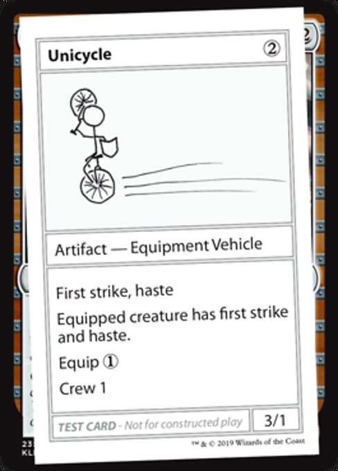 ■エンブレムあり■《Unicycle(Play Test Card)》[Mystery Booster Playtest Cards] 茶R